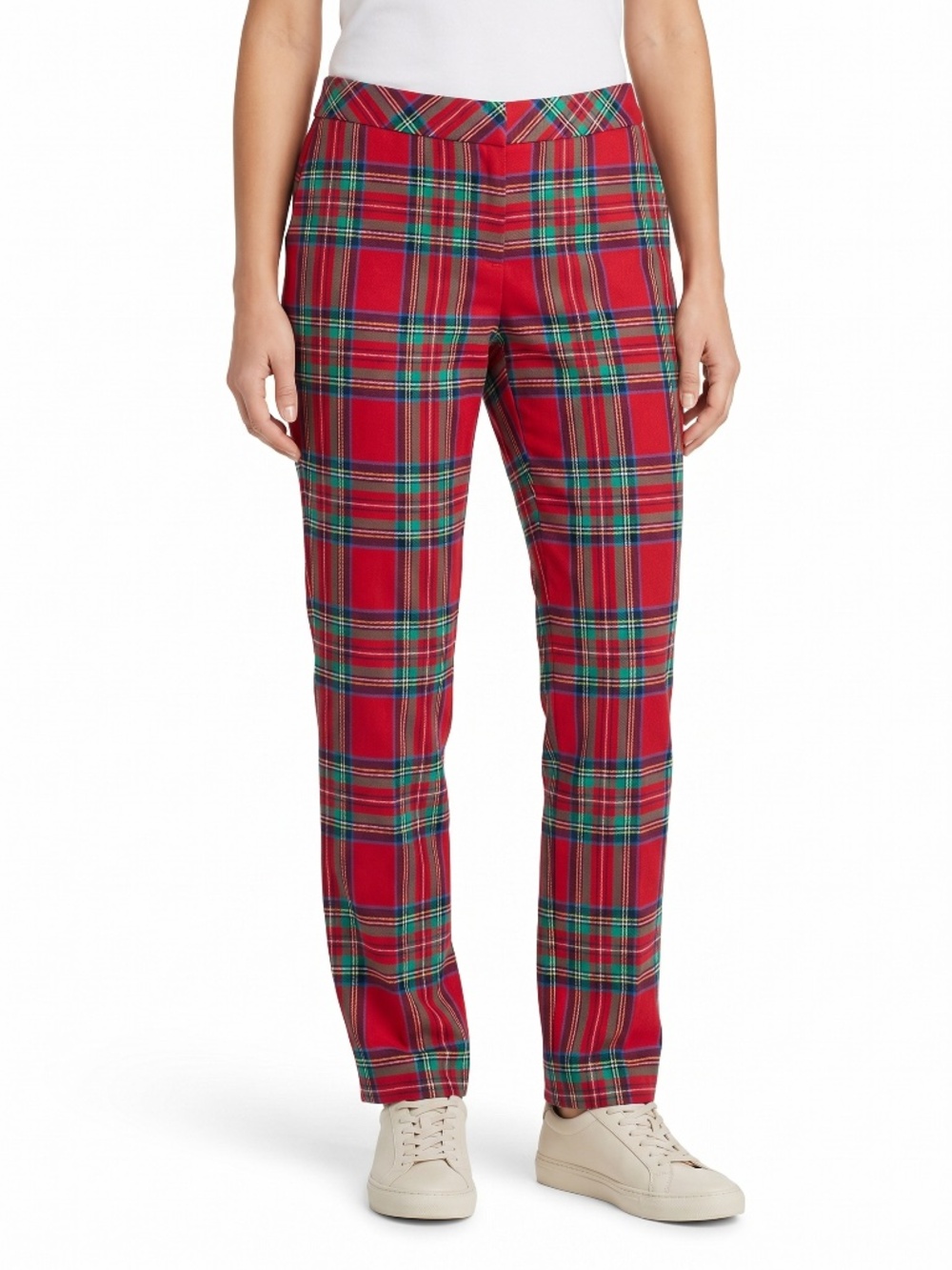 Vineyard Vines Women's Tartan Plaid Red Pull-On Pants Holiday Style